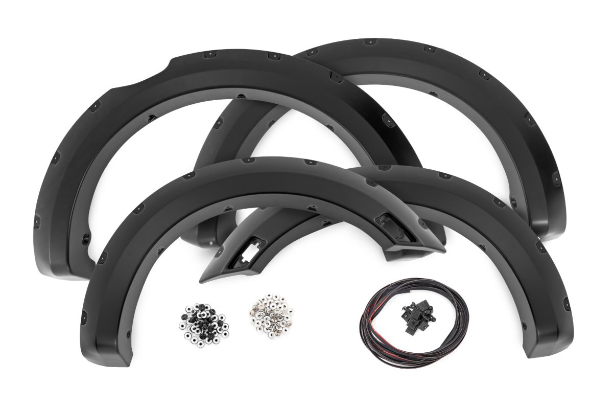 Ford Ranger Fender Flares - Rough Country - Pocket, G1 - Black - '19-'23